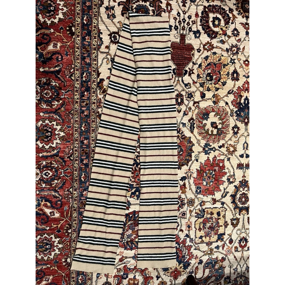 Burberry Accessories - Vintage Quiet Luxury Burberry Pure Lambswool Beige Stripe Scarf